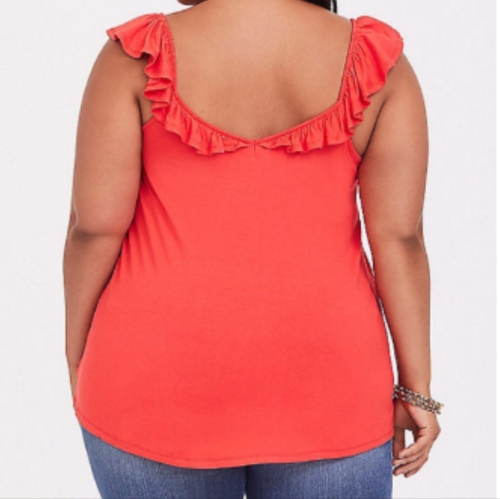 NWT TORRID Orange Ruffle Tank - Picture 3 of 9